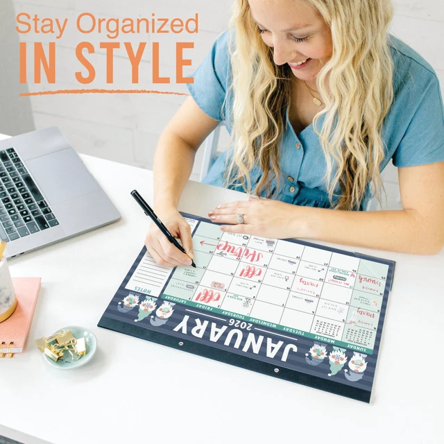 Alt view image 2 of 7 - Large Teacher Desk Calendar 2026-2027 - Desktop Calendar 2026 18-Month Academic Desk Calendars for School, Home & Office, Cute Classroom Must Haves, Back to School Teacher Gifts