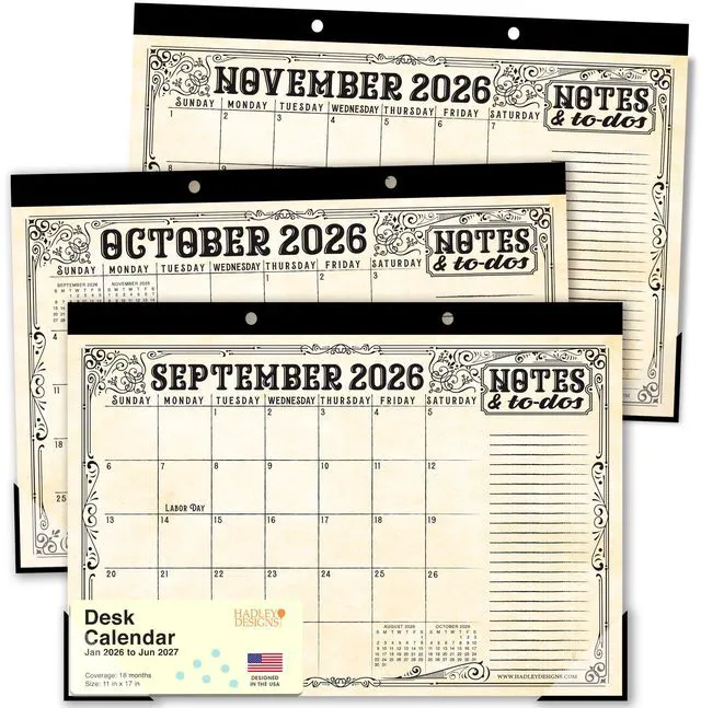 Main image of Large Teacher Desk Calendar 2026-2027 - Desktop Calendar 2026 18-Month Academic Desk Calendars for School, Home & Office, Cute Classroom Must Haves, Back to School Teacher Gifts