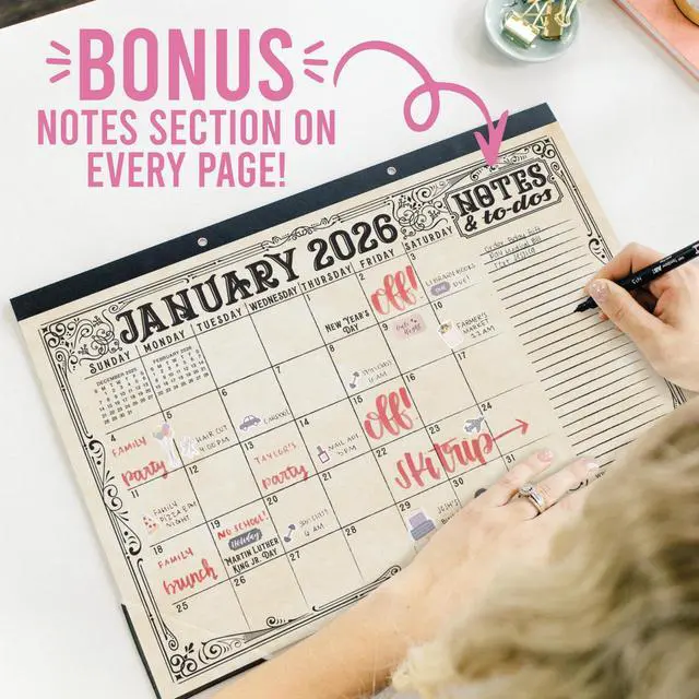 Alt view image 7 of 7 - Large Teacher Desk Calendar 2026-2027 - Desktop Calendar 2026 18-Month Academic Desk Calendars for School, Home & Office, Cute Classroom Must Haves, Back to School Teacher Gifts