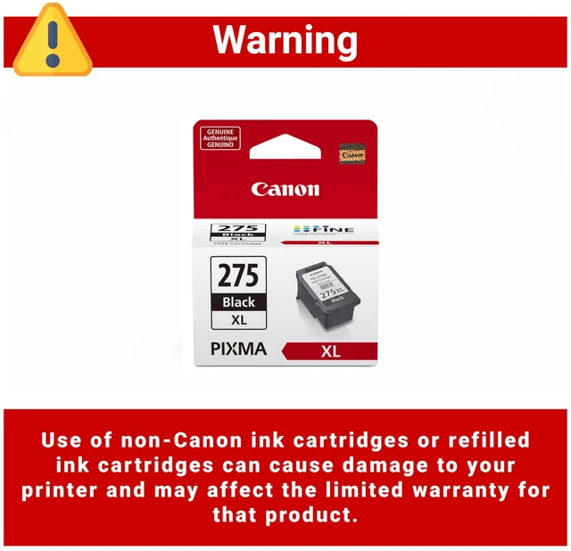 Alt view image 3 of 6 - PG-275 XL Genuine Black Ink Cartridge, Compatible with TS3520/3522, TR4720/4722, TR4723/TR4725