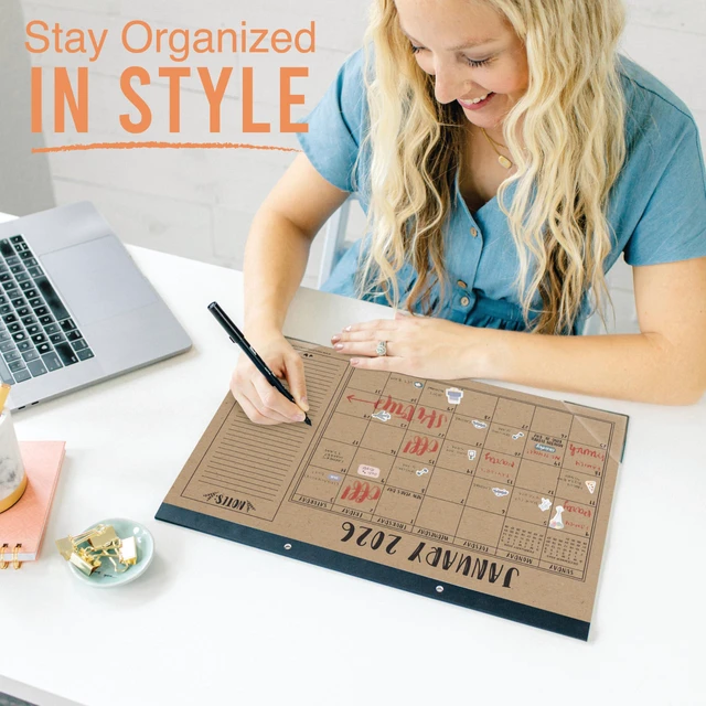 Alt view image 2 of 7 - Large Teacher Desk Calendar 2026-2027 - Desktop Calendar 2026 18-Month Academic Desk Calendars for School, Home & Office, Cute Classroom Must Haves, Back to School Teacher Gifts