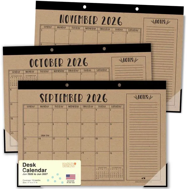 Main image of Large Teacher Desk Calendar 2026-2027 - Desktop Calendar 2026 18-Month Academic Desk Calendars for School, Home & Office, Cute Classroom Must Haves, Back to School Teacher Gifts