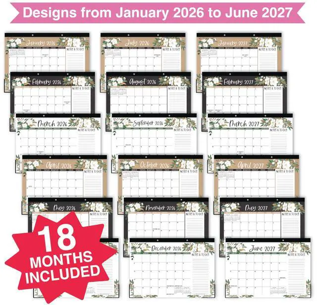 Alt view image 3 of 7 - Large Teacher Desk Calendar 2026-2027 - Desktop Calendar 2026 18-Month Academic Desk Calendars for School, Home & Office, Cute Classroom Must Haves, Back to School Teacher Gifts