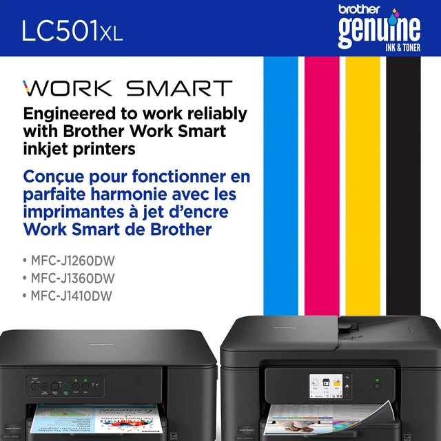Alt view image 5 of 7 - Genuine LC501XLBK High Yield Black Ink Cartridge (for use with Work Smart 1260, 1360, and 1410 Printers)