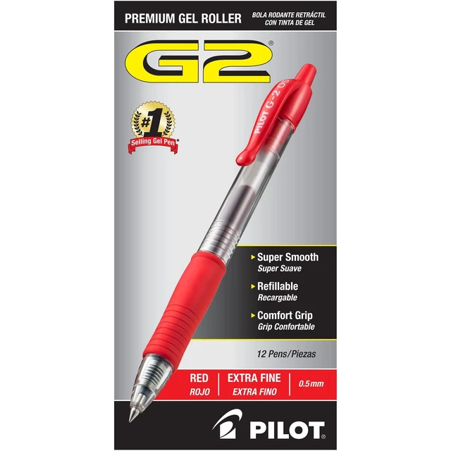 Alt view image 2 of 6 - G2 Premium Rolling Ball Gel Pens, 0.5mm, Red Ink, 12-Pack