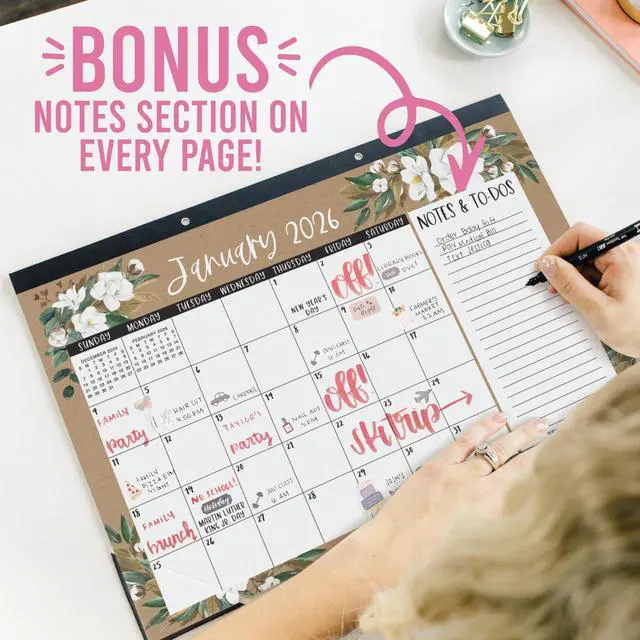 Alt view image 7 of 7 - Large Teacher Desk Calendar 2026-2027 - Desktop Calendar 2026 18-Month Academic Desk Calendars for School, Home & Office, Cute Classroom Must Haves, Back to School Teacher Gifts
