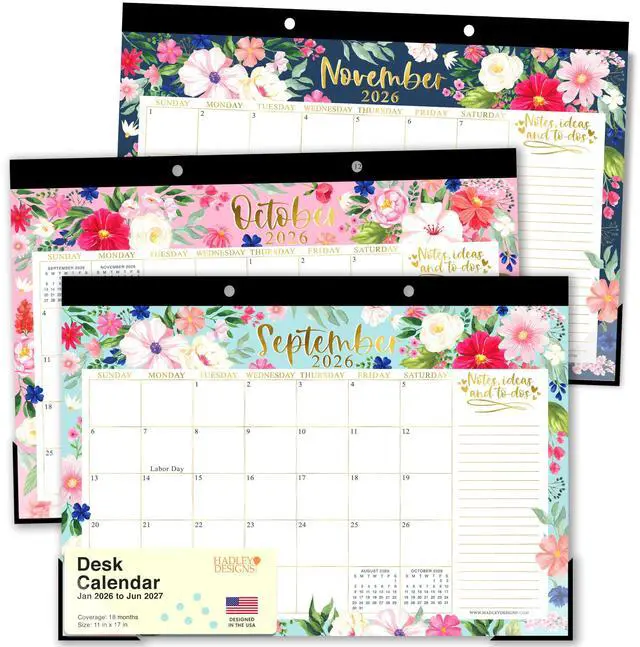 Main image of Large Teacher Desk Calendar 2026-2027 - Desktop Calendar 2026 18-Month Academic Desk Calendars for School, Home & Office, Cute Classroom Must Haves, Back to School Teacher Gifts