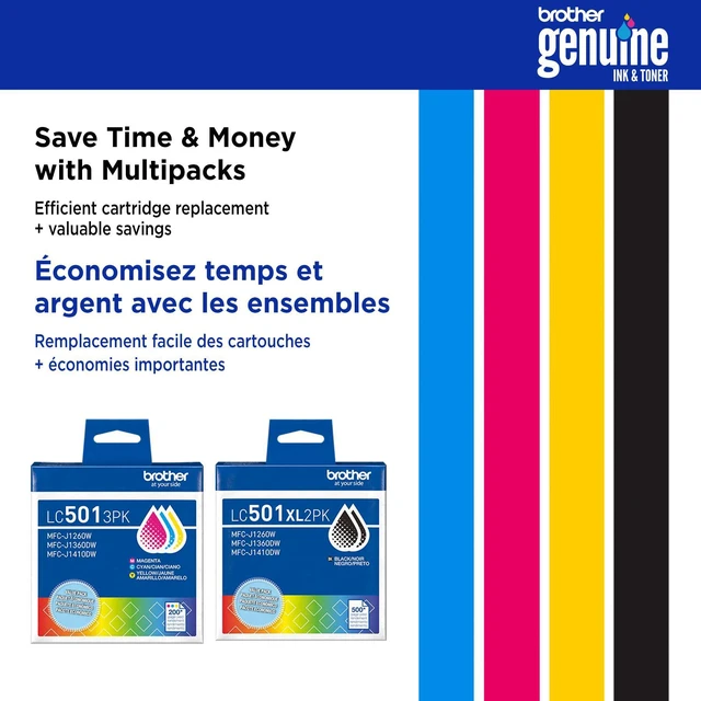 Alt view image 7 of 7 - Genuine LC501XLBK High Yield Black Ink Cartridge (for use with Work Smart 1260, 1360, and 1410 Printers)