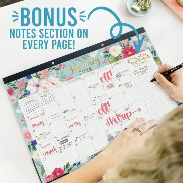 Alt view image 7 of 7 - Large Teacher Desk Calendar 2026-2027 - Desktop Calendar 2026 18-Month Academic Desk Calendars for School, Home & Office, Cute Classroom Must Haves, Back to School Teacher Gifts
