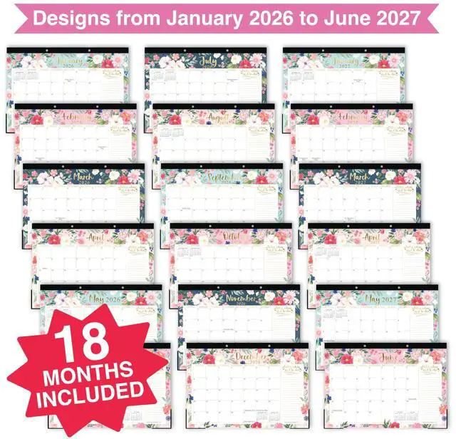 Alt view image 3 of 7 - Large Teacher Desk Calendar 2026-2027 - Desktop Calendar 2026 18-Month Academic Desk Calendars for School, Home & Office, Cute Classroom Must Haves, Back to School Teacher Gifts
