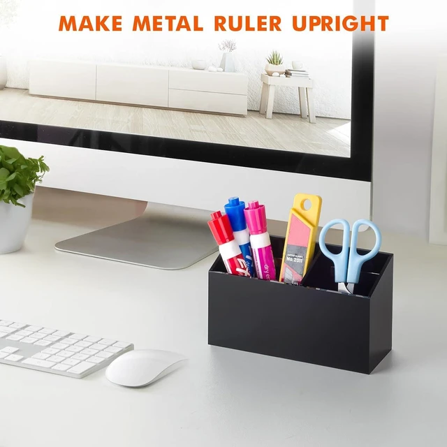 Alt view image 6 of 7 - Magnetic Dry Erase Marker Holder for Whiteboard & Refrigerator Non-slip Acrylic Pen Holder for Classroom, Fridge Magnet, Locker Organizer Accessories, Teacher & School Supplies(Black)