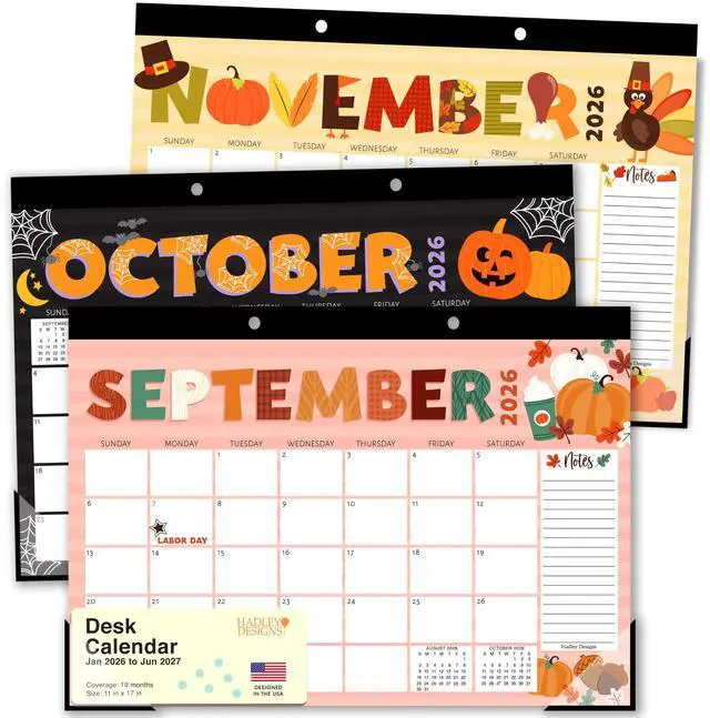 Main image of Large Teacher Desk Calendar 2026-2027 - Desktop Calendar 2026 18-Month Academic Desk Calendars for School, Home & Office, Cute Classroom Must Haves, Back to School Teacher Gifts