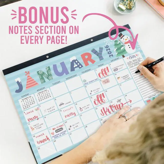 Alt view image 7 of 7 - Large Teacher Desk Calendar 2026-2027 - Desktop Calendar 2026 18-Month Academic Desk Calendars for School, Home & Office, Cute Classroom Must Haves, Back to School Teacher Gifts