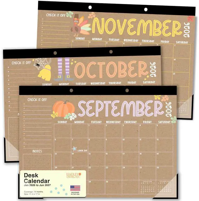 Main image of Large Teacher Desk Calendar 2026-2027 - Desktop Calendar 2026 18-Month Academic Desk Calendars for School, Home & Office, Cute Classroom Must Haves, Back to School Teacher Gifts