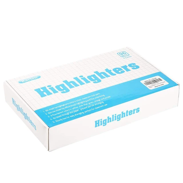 Alt view image 4 of 6 - Highlighters, Chisel Tip, Assorted Fluorescent, 96 Count Bulk Pack Highlighters Assorted Colors for Classroom & Office, Study Essentials, Ideal for Back to School and Teacher Supplies