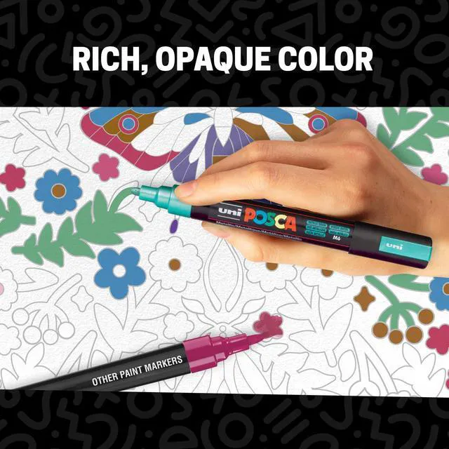 Alt view image 2 of 6 - ® PC-5M Paint Markers, 8 Count Metallic Medium Reversible Tip Set Tip size 1.82.5 mm, Water-Based Opaque Paint Pens for Rock Painting, Wood, Glass, Crafts & Art Projects