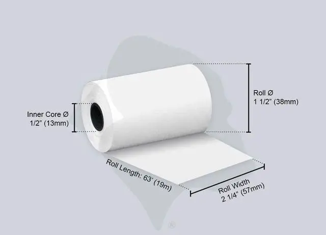 Alt view image 6 of 7 - (50) Thermal Paper Rolls 2-1/4 X 63 Ingenico ICT 200 220 250 FD400 Vx520 (Pack of 2)