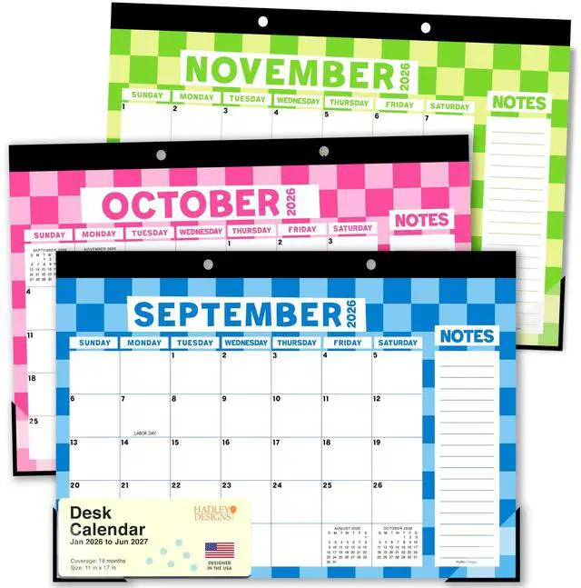 Main image of Large Teacher Desk Calendar 2026-2027 - Desktop Calendar 2026 18-Month Academic Desk Calendars for School, Home & Office, Cute Classroom Must Haves, Back to School Teacher Gifts