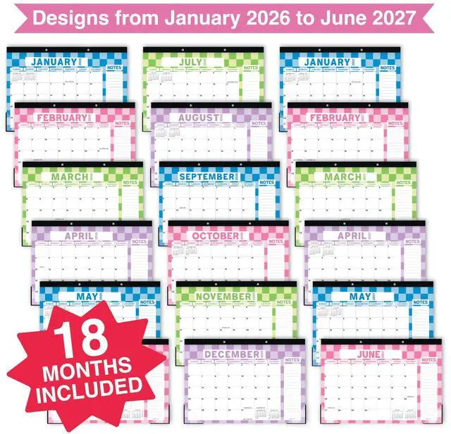 Alt view image 3 of 7 - Large Teacher Desk Calendar 2026-2027 - Desktop Calendar 2026 18-Month Academic Desk Calendars for School, Home & Office, Cute Classroom Must Haves, Back to School Teacher Gifts