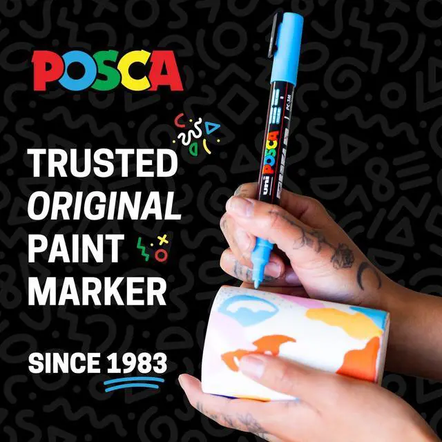 Alt view image 5 of 7 - ® PC-5M Paint Markers, 16 Count Medium Reversible Tip Set (1.82.5 mm) Water-Based Opaque Paint Pens for Rock Painting, Wood, Glass, Crafts & Art Projects