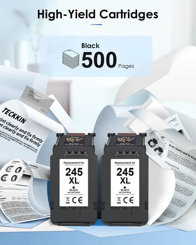 Alt view image 3 of 7 - 245XL Ink Cartridge for Canon 245XL Black Ink, High Capacity for Canon 245XL Compatible for Canon Pixma MG2522 TR4520 TS202 MG2525 TS3322 TS3320 TS302 MG2520 MX490 MX492 TR4522 Printer (2 Black Pack)