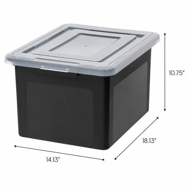 Alt view image 2 of 7 - 4-Pack 35 Qt. Letter/Legal File Box with Latching Lid, Black Organize lesson plans, classroom files and teaching materials with secure storage for teachers, schools and educators