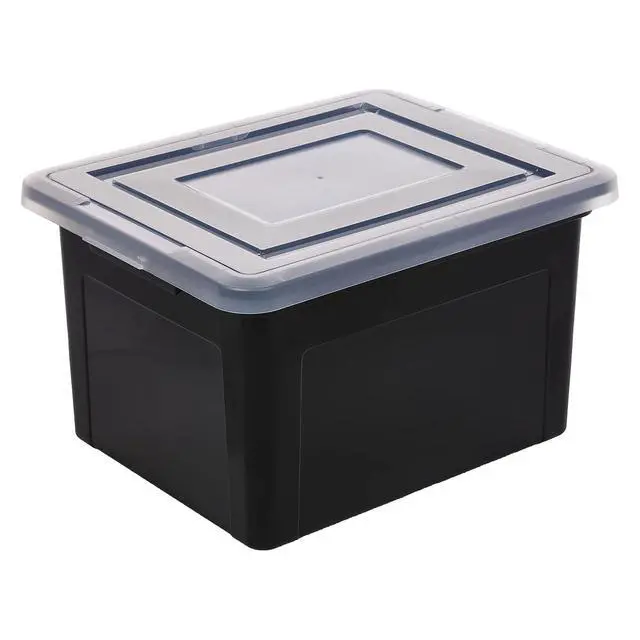 Alt view image 4 of 7 - 4-Pack 35 Qt. Letter/Legal File Box with Latching Lid, Black Organize lesson plans, classroom files and teaching materials with secure storage for teachers, schools and educators