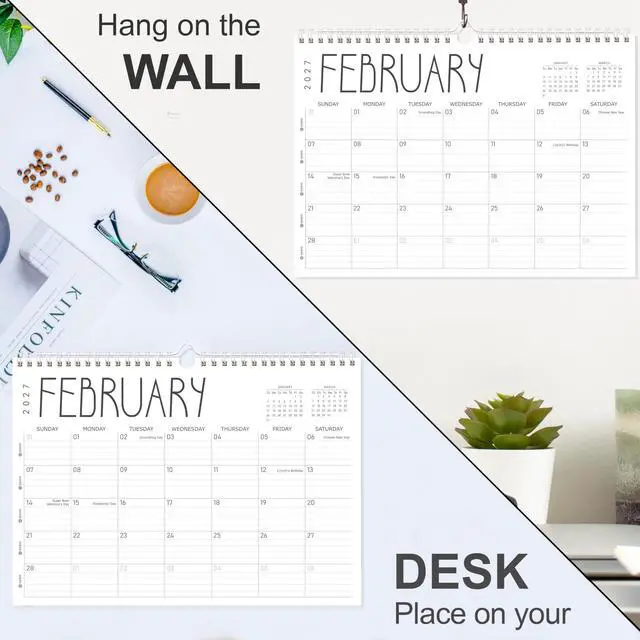 Alt view image 6 of 7 - Wall Calendar 2026-2027, 24 Months (Jun 2026-May 2028), 17"x12" Twin-Wire Binding Hanging Calendar, Premium Thick Paper, Monthly Academic Planner, for Office Home Planning & Organizing