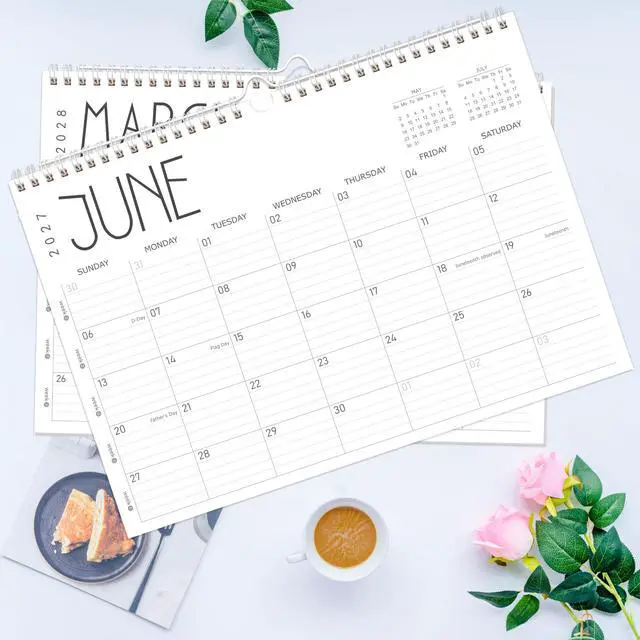 Alt view image 5 of 7 - Wall Calendar 2026-2027, 24 Months (Jun 2026-May 2028), 17"x12" Twin-Wire Binding Hanging Calendar, Premium Thick Paper, Monthly Academic Planner, for Office Home Planning & Organizing