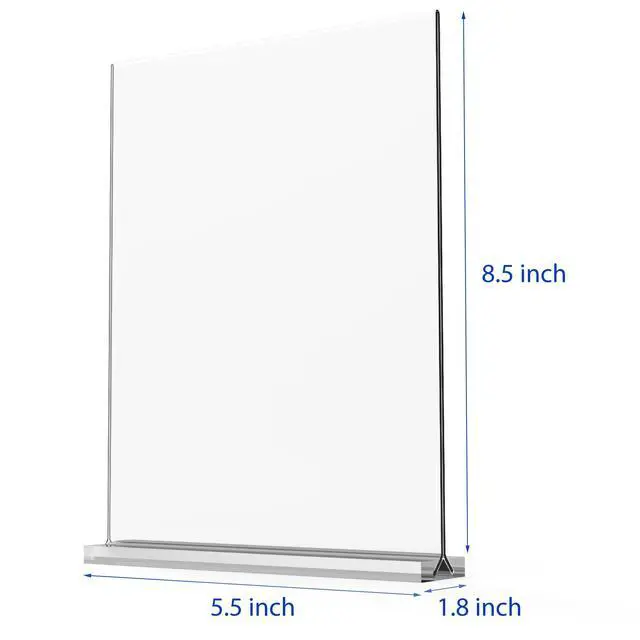 Alt view image 2 of 6 - Acrylic Sign Holder 5.5x8.5 Inch 3 Pack Vertical T Shape Double-Sided Desktop Display Holder. (Optional 8.5x11 8.5x5.5 5x7 Horizontal and Vertical)