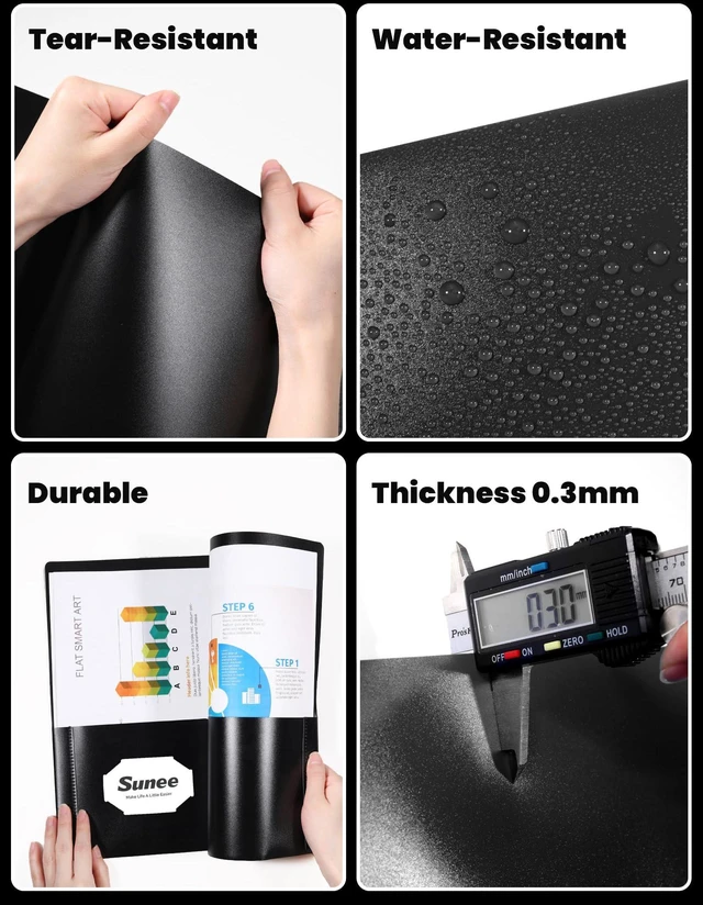 Alt view image 4 of 7 - 12-Pack Black Plastic Folders with Pockets and Prongs, Letter Size, 9 x 11.5 in