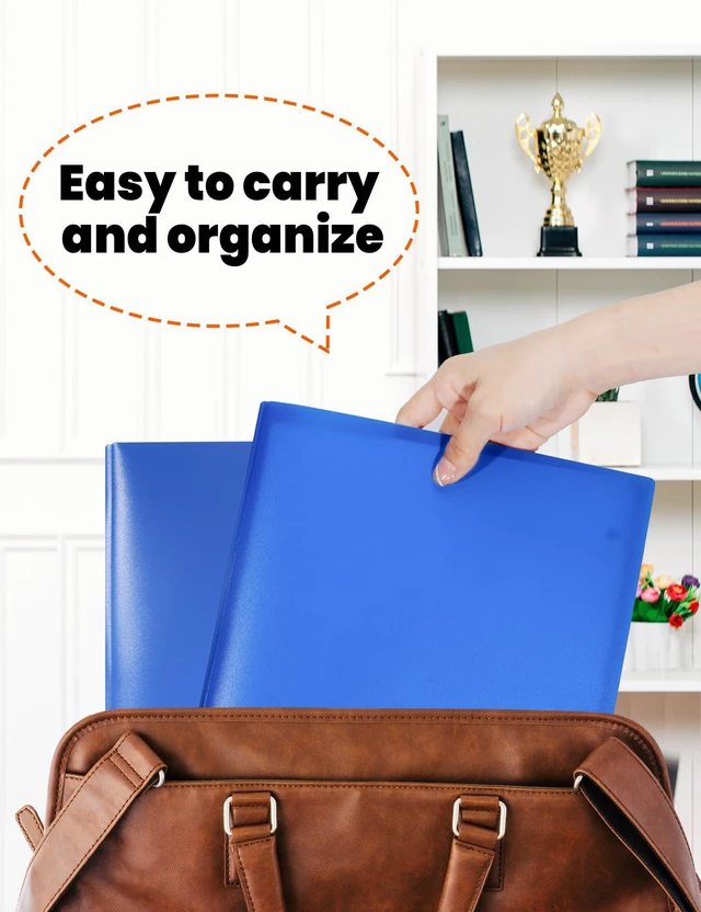 Alt view image 7 of 7 - 12-Pack Blue Plastic Folders with Pockets and Prongs, Letter Size, 9 x 11.5 in