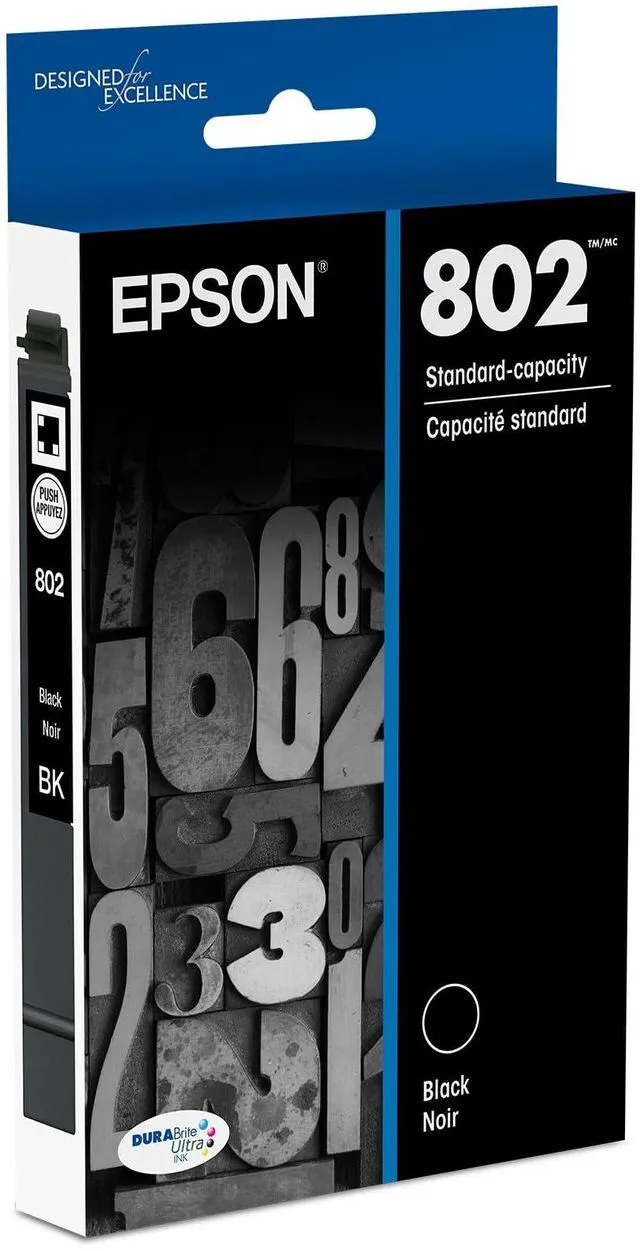 Main image of 802 Genuine Standard Capacity Black Ink Cartridge T802120 Works With WorkForce Pro WF-4720 WF-4730 WF-4734 WF-4740 Inkjet Printers