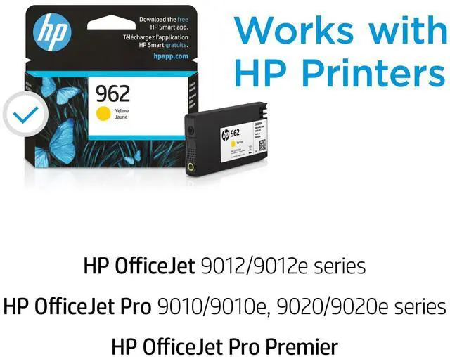 Alt view image 2 of 7 - 962 Yellow Ink Cartridge | Works with OfficeJet 9010,Pro 9010,9020 | Eligible for Instant Ink 3HZ98AN,(Pack of 2)
