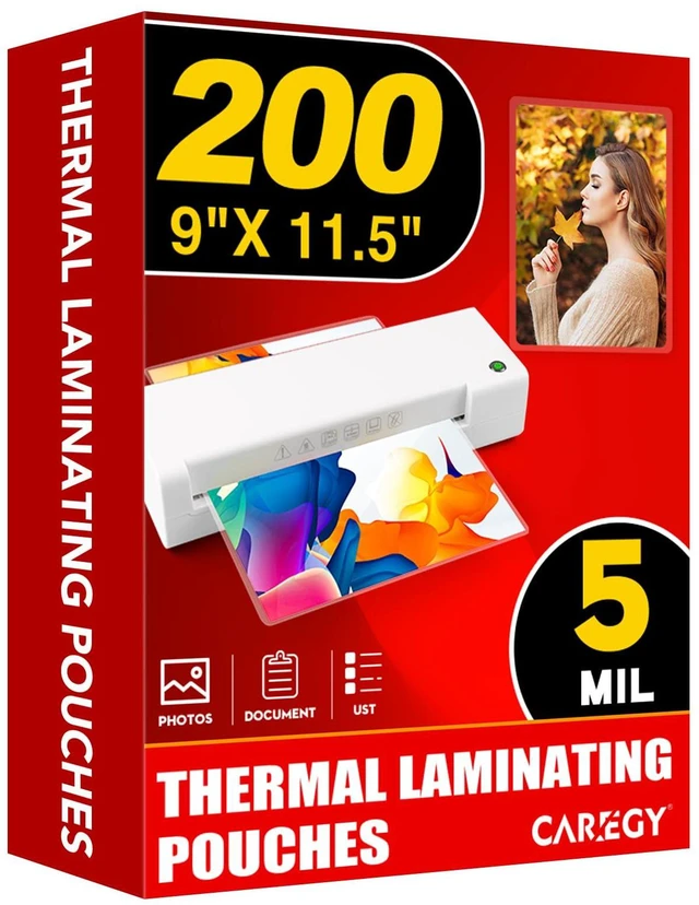 Main image of 5 Mil Thermal Laminating Pouches,200 Pack, 9x11.5 Inch Laminating Sheets for 8.5x11 Documents, Clear,Office & School Laminator Supplies