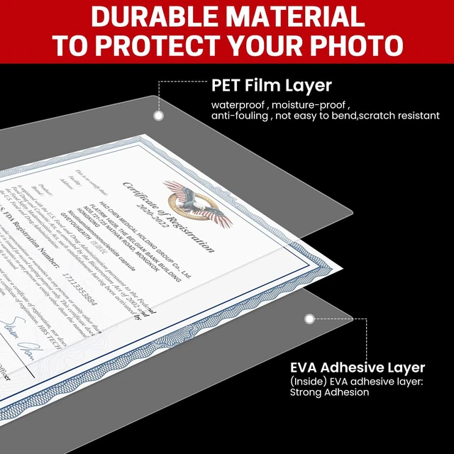 Alt view image 3 of 7 - 5 Mil Thermal Laminating Pouches,200 Pack, 9x11.5 Inch Laminating Sheets for 8.5x11 Documents, Clear,Office & School Laminator Supplies