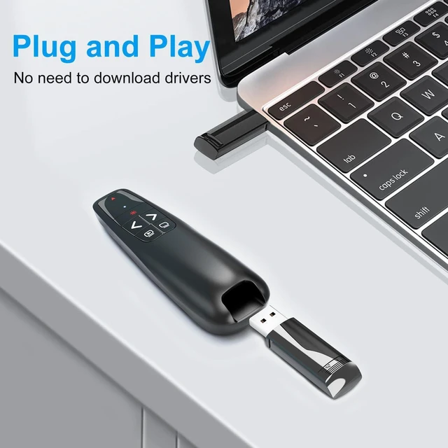 Alt view image 3 of 7 - (4 Units) Presentation Clicker for PowerPoint, Wireless Presenter Remote Ergonomic PowerPoint Remote Clicker with Red Laser Pointer for Computer Laptop/Windows/Mac/PPT/Google Slides Advancer