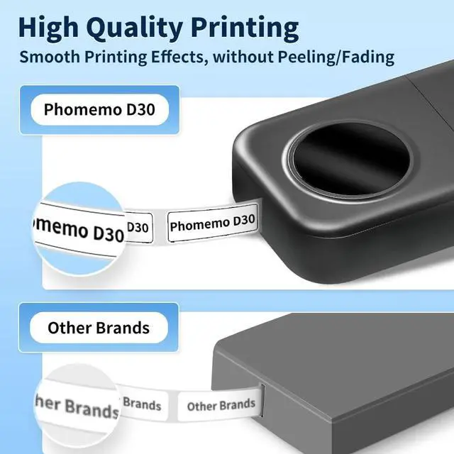 Alt view image 5 of 7 - D30 Portable Thermal Label Printer, Bluetooth Dot Matrix Printer Inkless Wireless Portable Label Printer, Rich Templates, Fonts & Icons for Classroom Home Small Business, Dot Matrix Printer