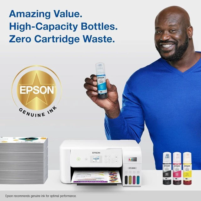 Alt view image 4 of 7 - 522 EcoTank Ink Ultra-high Capacity Bottle Black & Color Combo Pack (T522120-BCS) Works with ET-2720, 2800, 2803, 2840, 4700, 4800, 4810