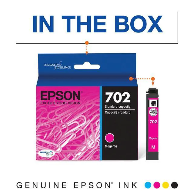 Alt view image 2 of 5 - T702 DURABrite Ultra -Ink Standard Capacity Magenta -Cartridge (T702320-S) for Select Workforce Pro Printers (Pack of 2)