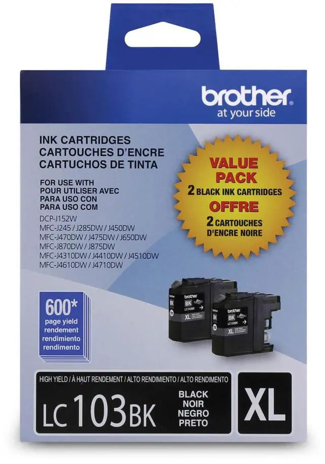 Main image of Genuine High Yield Black -Ink -Cartridges, LC1032PKS, Replacement Black -Ink, Includes 2 -Cartridges of Black -Ink, Page Yield Up to 600 Pages/ -Cartridge, LC1032PKS