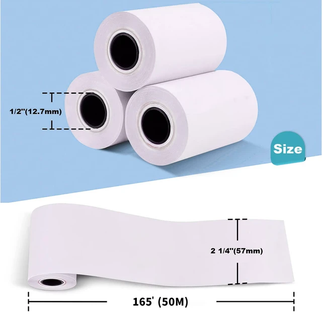 Alt view image 3 of 7 - 50 Rolls 2 1/4" x 165' Thermal Paper Cash Register POS Receipt Paper
