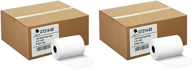 Main image of (50) 2 1/4 x 85 Thermal Paper Receipt Rolls Clover Mini Verifone VX510 VX570 FD50 T4220, 2.25 x 85 ft, POS/Cash Register Paper, BPA Free, 50 Rolls (Pack of 2)