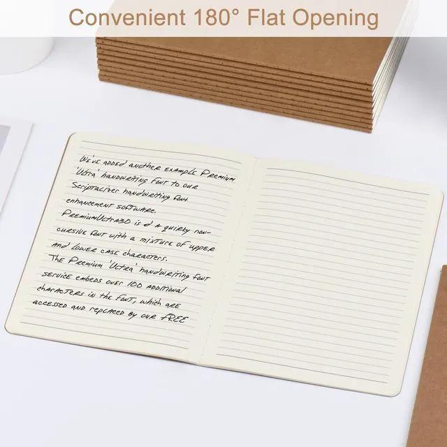Alt view image 5 of 7 - 24 Pack A5 Kraft Notebooks Bulk, 8.15x5.5 Inches Lined Paper Journaling Notebooks, Notebooks for Work, Composition Notebooks for School, Journal Notebooks for Office, 60 Pages