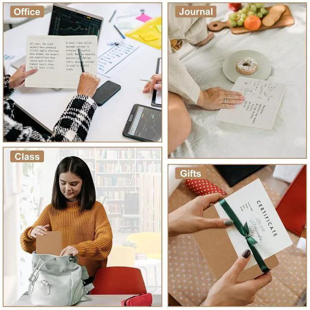 Alt view image 7 of 7 - 24 Pack A5 Kraft Notebooks Bulk, 8.15x5.5 Inches Lined Paper Journaling Notebooks, Notebooks for Work, Composition Notebooks for School, Journal Notebooks for Office, 60 Pages