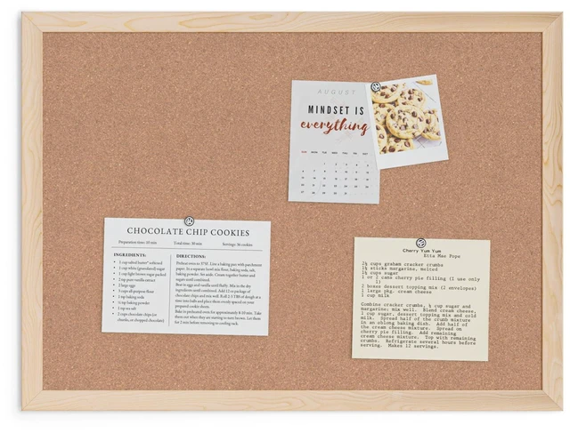Alt view image 6 of 7 - Cork Bulletin Board, 18" x 24" Inches, Light Birch Wood Frame (265U00-01)