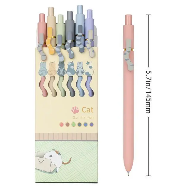 Alt view image 2 of 7 - Cute Cat Pens Set,12 Pcs 0.7mm Quick Dry Ink Colored Gel Pens Fine Point Smooth Writing Pens for Journaling and Coloring,Kawaii Cat Lover Gifts for Women,Christmas Stocking Stuffers