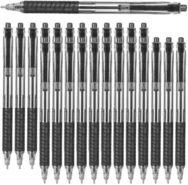 Main image of 75 Pack Pens Bulk, Ballpoint Pens with Soft Grip, Medium Point 1.0mm Retractable Black Ink Pen, Smooth Writing, No Bleed, Note-Taking & Journaling, for Nurses Servers Teachers School Office