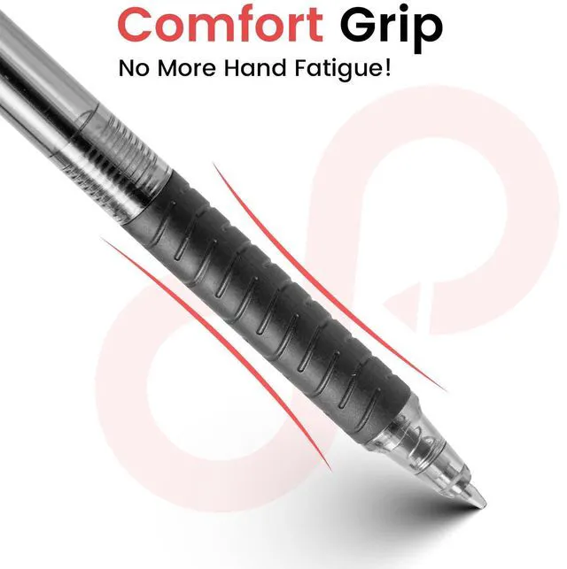 Alt view image 3 of 7 - 75 Pack Pens Bulk, Ballpoint Pens with Soft Grip, Medium Point 1.0mm Retractable Black Ink Pen, Smooth Writing, No Bleed, Note-Taking & Journaling, for Nurses Servers Teachers School Office