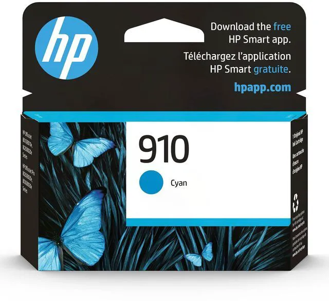 Main image of 910 Cyan Ink Cartridge | Works with OfficeJet 8010, 8020 Series, OfficeJet Pro 8020, 8030 Series | Eligible for Instant Ink | 3YL58AN